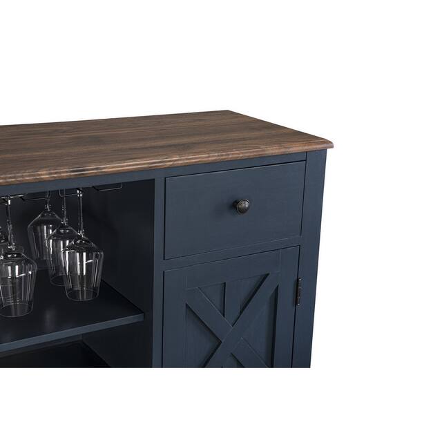 Contemporary X-door Wine Bar Cabinet