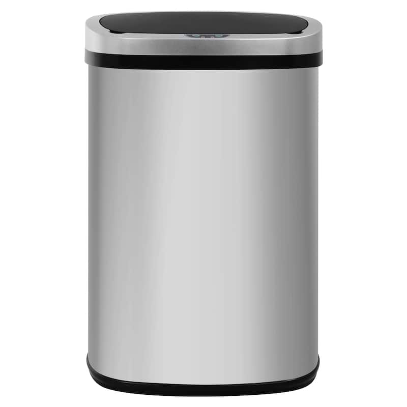 Motion Sensor 13 Gallon 50 Liter Stainless Steel Odorless Slim Trash Can by Furniture of America