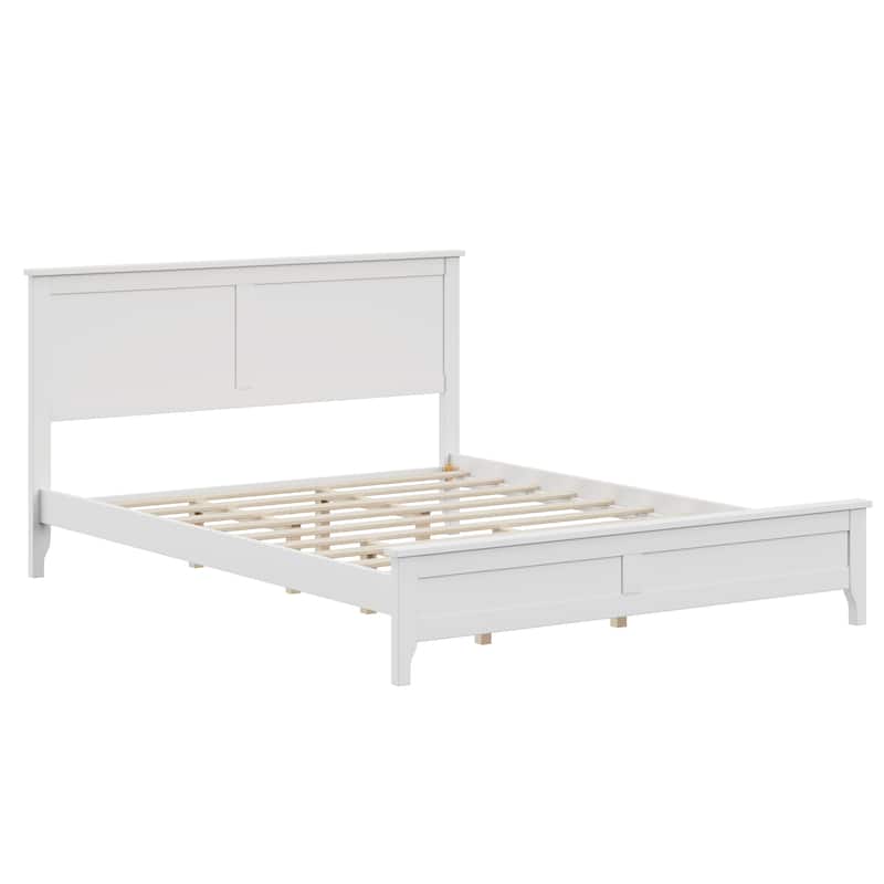 Roomfitters Modern Solid Wood King/Queen/Full Platform Bed Frame with Sturdy Wooden Slats Support, No Box Spring Needed