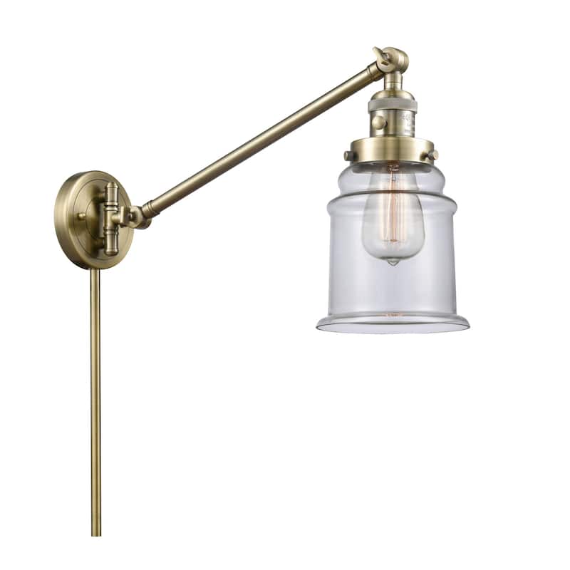 Innovations Lighting Canton Single Light 25" Tall Bathroom Sconce - Antique Brass / Clear