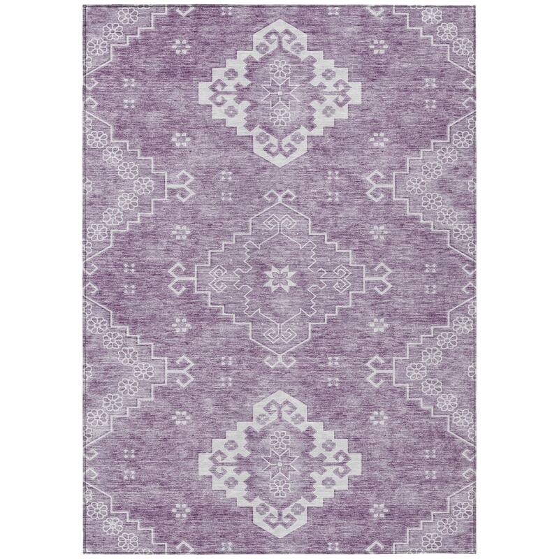 HomeRoots Medallion Traditional Rectangle Outdoor Rug