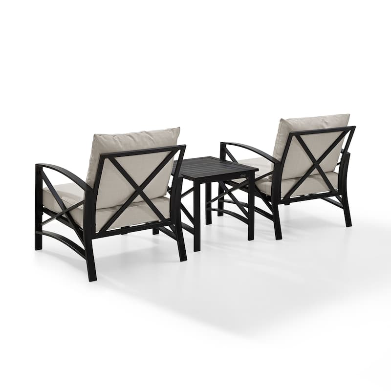 Crosley Kaplan 3Pc Outdoor Chair Set - 98"W x 30.5"D x 35"H