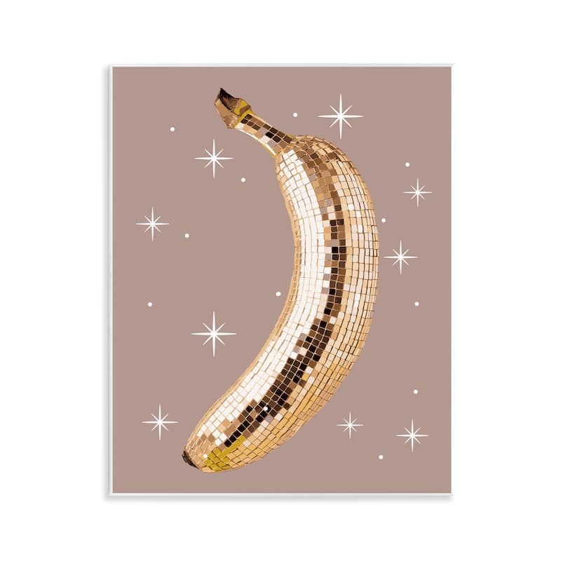 Stupell Luminous Glam Banana Wall Plaque Art Design By Lil' Rue - 11 x 14