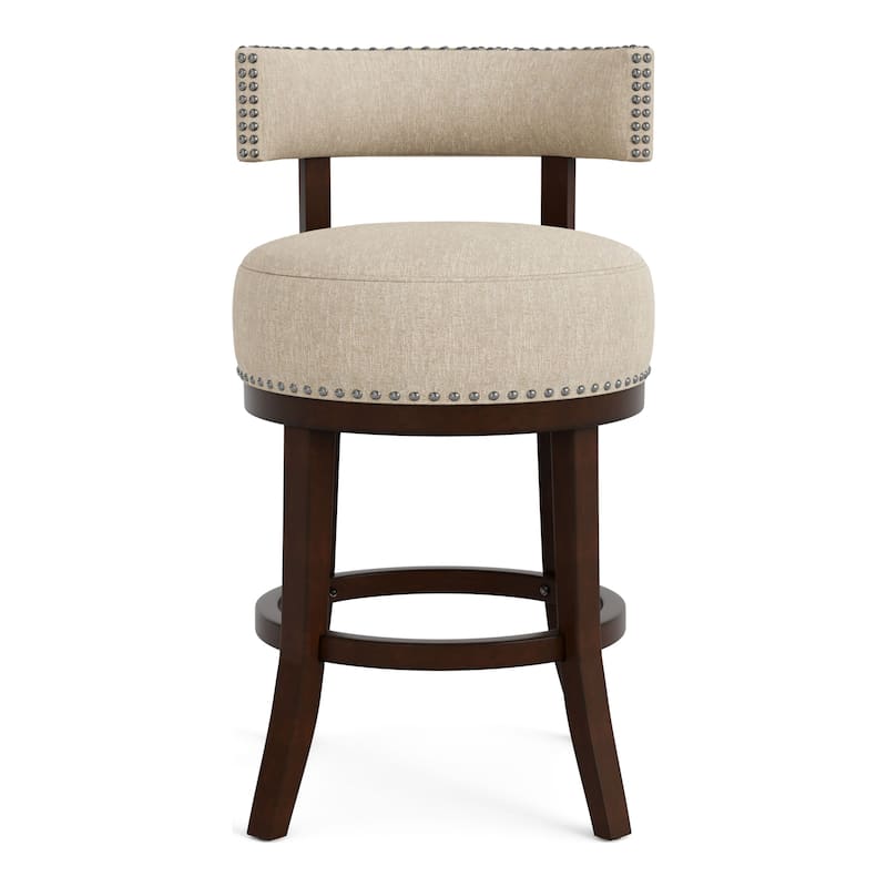 Fendeson Transitional Nailhead Swivel Barstool (Set of 2) by Furniture of America