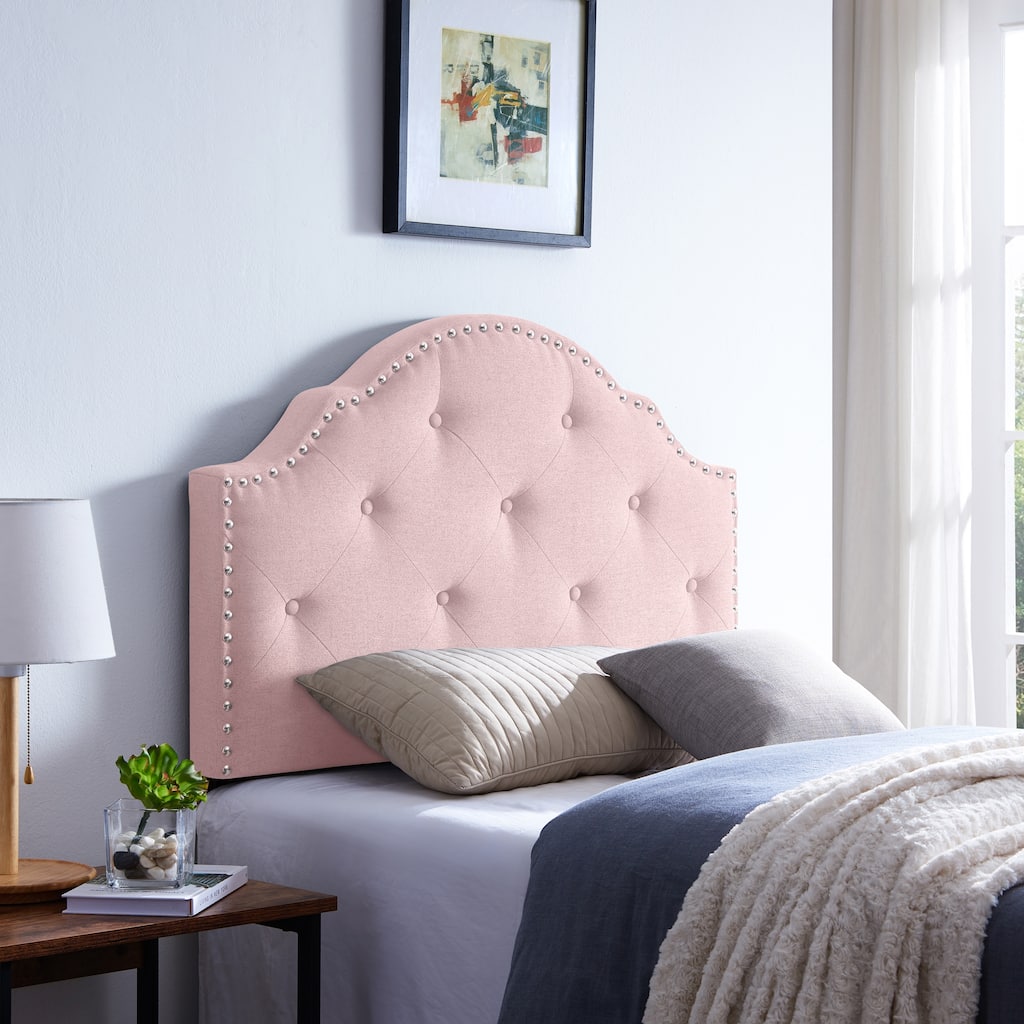 Tufted Upholstered Headboard Twin Size, Solid Wood Head Board with Durable Metal Legs