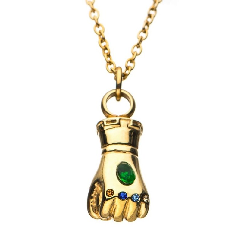 Shop Marvel Thanos Infinity Gauntlet 3d Stainless Steel Necklace Silver Overstock 21800957