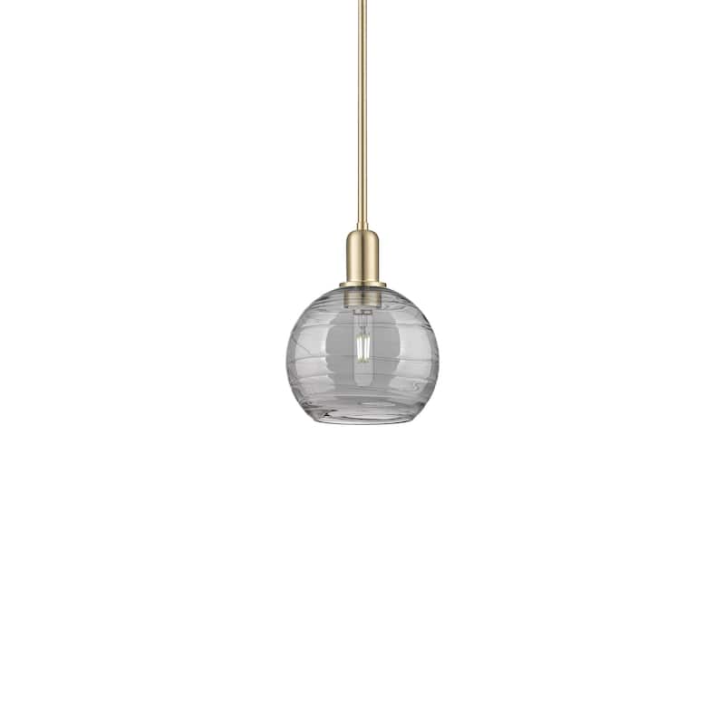 Innovations Lighting 716-1S-11-8 Athens Deco Swirl Pendant Athens Deco - Champagne Bronze / Light Smoke Deco Swirl
