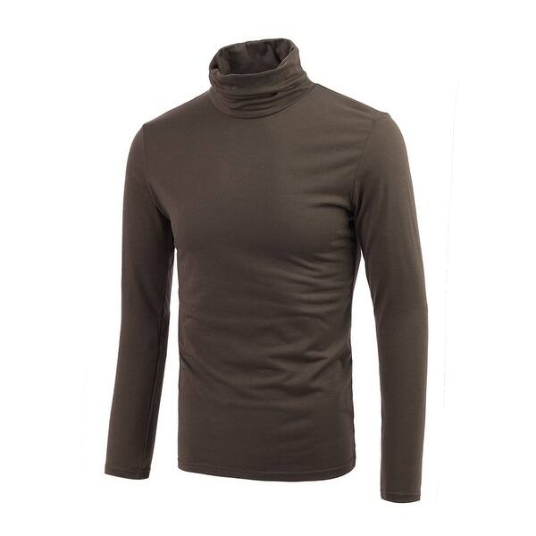 Shop Men Slim Fit Lightweight Long Sleeve Pullover Top Turtleneck T Shirt Overstock 28392702