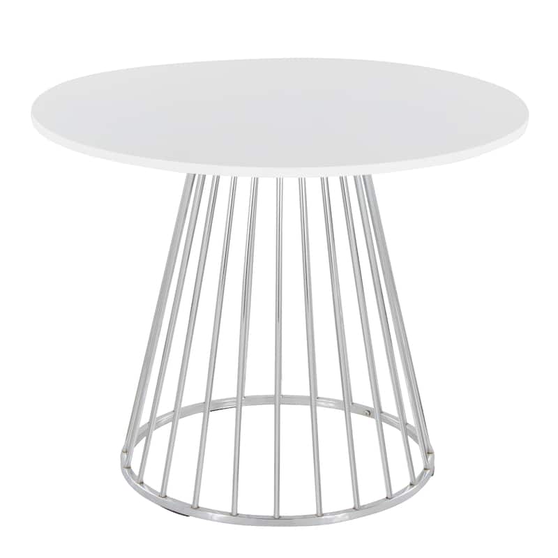 Silver Orchid Canary Pugo Round Dining Table with Pedestal Base