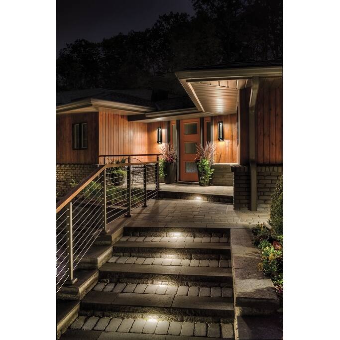 Kichler Lighting River Path Collection 2-light Textured Black Outdoor LED Wall Sconce