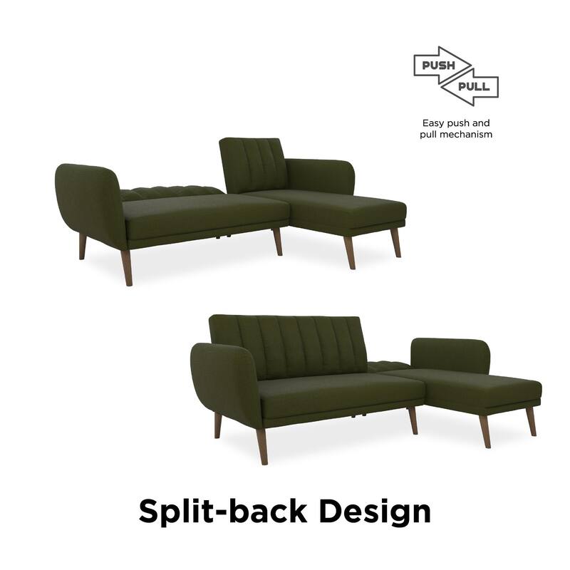 The Novogratz Brittany Sectional Futon Sofa