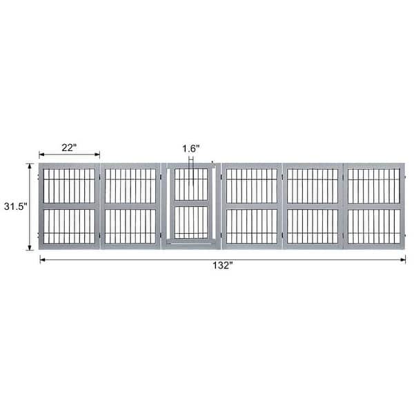 Configurable Gate Unipaws Freestanding Wire Pet Gate with Door and 4 Support Feet - Bed ...