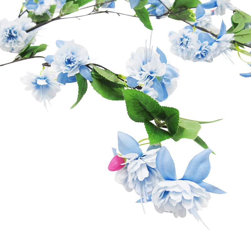 Set of 3 Artificial Hanging Fuchsia Flower Stem Spray 50in
