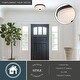 preview thumbnail 2 of 11, Preston 1-Light Dome Flush Mount LED Lighting Fixture, Clear Ribbed Glass Shade Low Ceilings, Hallway, Kitchen