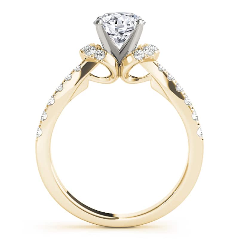Auriya 14k Yellow Gold Lab Grown Round Diamond Halo Engagement Ring 0.50 to 5.00 ct. tw. (F-G VS)
