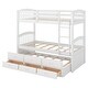 preview thumbnail 14 of 30, Minimalist Twin over Twin environmentally friendly solid Wood Bunk Bed with Trundle and Drawers,White, full length guardrails