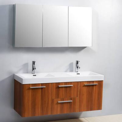 Virtu USA Midori 54-inch Polymarble Double-sink Bathroom Vanity Set
