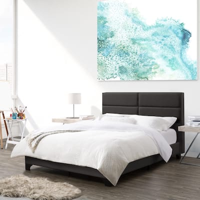 Bellevue Wide-Rectangle Panel Upholstered Bed Frame, Full