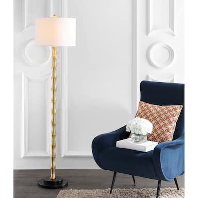 SAFAVIEH Lighting 61-inch Kolten Brass Floor Lamp - 15" x 15" x 60.5"
