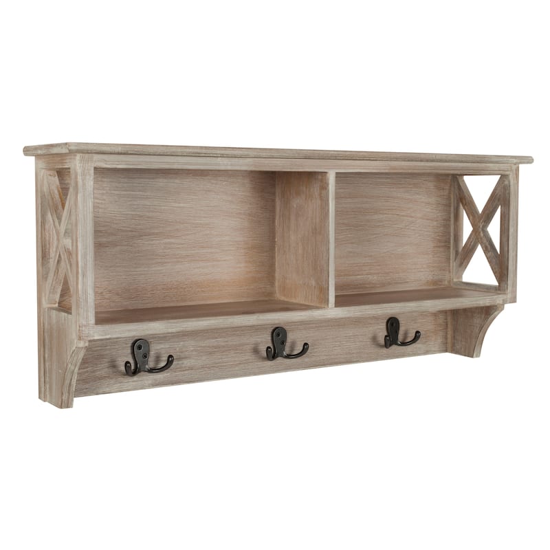 SAFAVIEH Alide Cherry Hanging Storage Wall Rack - 28" x 5.9" x 12" - 28Wx6Dx12H