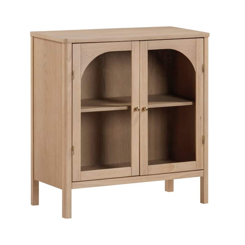 Nathan James Mason Sideboard Buffet with Glass Doors and Adjustable Shelves