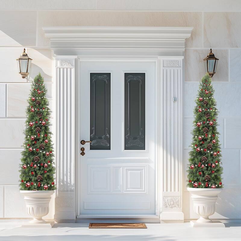 3FT/4FT/5FT Faux Cedar Tree,Set of 2