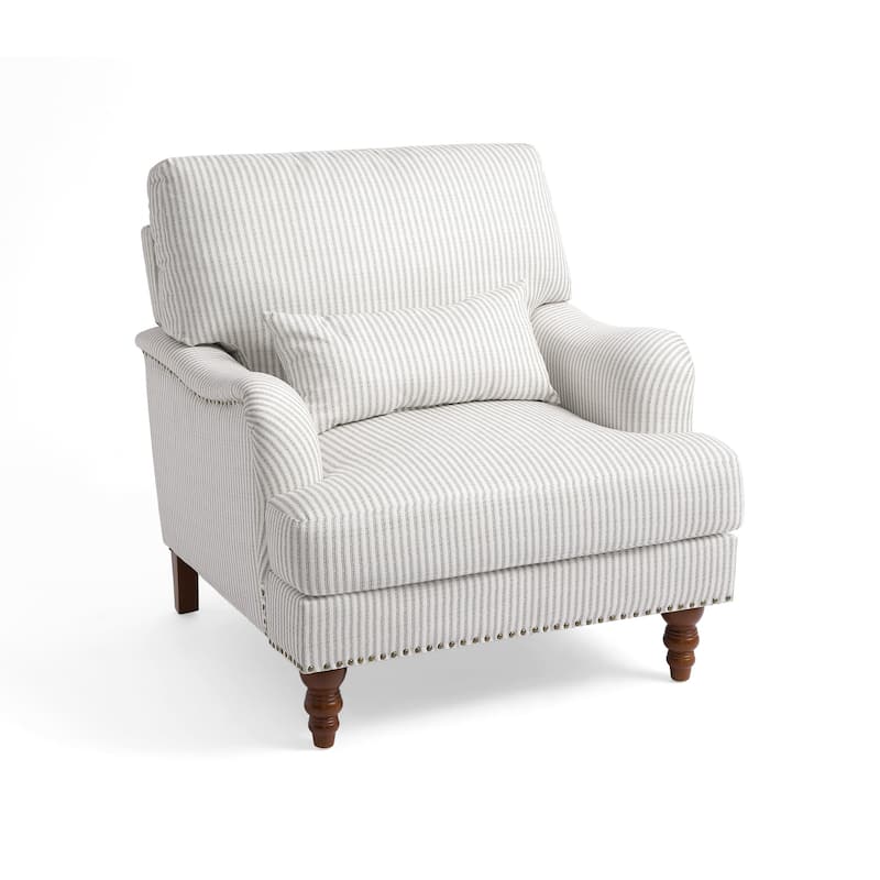 Set of 2 Mid Century Chenille Upholstered Accent Chairs