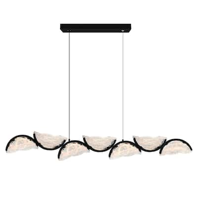 Moon Integrated LED Black Chandelier