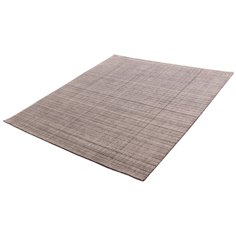 ECARPETGALLERY Hand Loomed Kashkuli Gabbeh Light Grey Silk Rug - 7'11 x 9'4