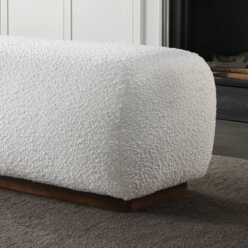 Hadley 47" Wide Elegant Modern Japandi Style Upholstered Bench