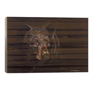 Bear Black Print On Wood by Sarah Stribbling - Multi-Color