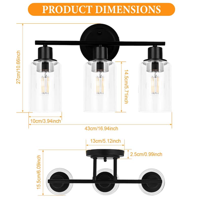 Modern 2/3/4-light Bathroom Dimmable Vanity Lights Wall Sconces