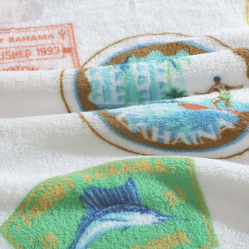 Tommy Bahama Printed Ultra Soft Plush Fleece Throw Blanket