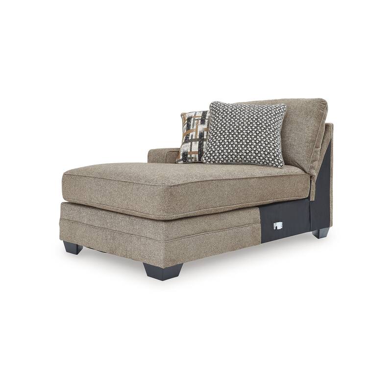 Signature Design by Ashley Cannonbrook Brown 3-Piece Sectional with Chaise - 139" W x 69" D x 40" H