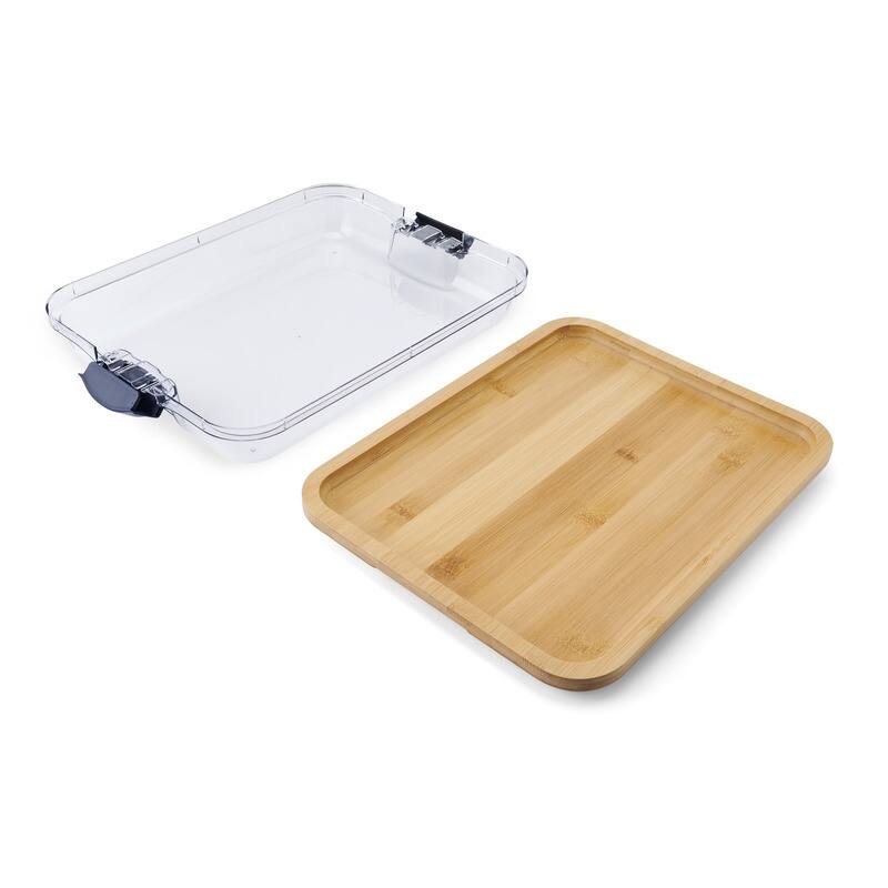 Farberware Build-a-Board Charcuterie Board with Lid, 11x14 In, Bamboo-Navy