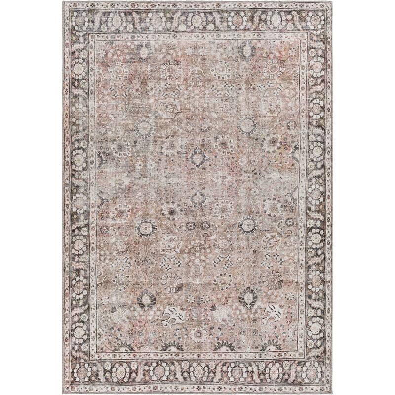 Livabliss Thea Persian Floral Printed Machine Washable Area Rug