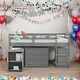 preview thumbnail 14 of 48, Modern Twin Size Loft Bed With Cabinet,Shelves And Rolling Portable Desk