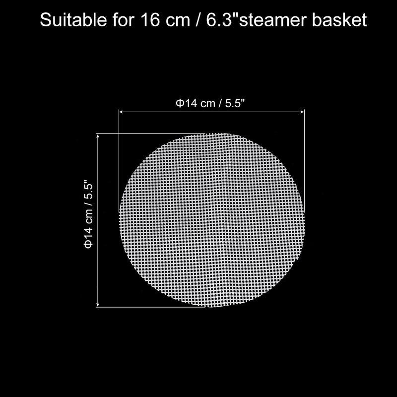 10 Pcs Reusable Round Non-Stick Steamer Liners Mesh Mat Pad, White - 5.5 inch