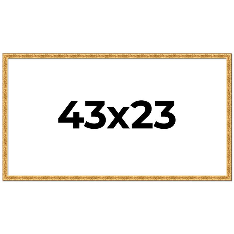 43x23 Frame Gold Real Wood Picture Frame Width 1 inches | Interior