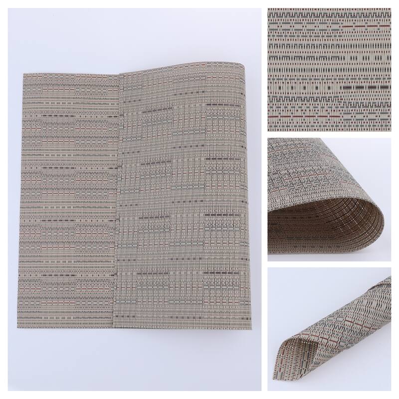 8 Pack PVC Placemats for Kitchen Dining Table Decor Heat Resistant Table Placemats Wipeable Table Mat - 18*12in - Gray