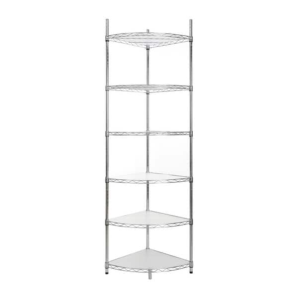 6 Tier Shelf Corner Wire Shelf Rack Adjustable Metal Heavy Duty Free ...