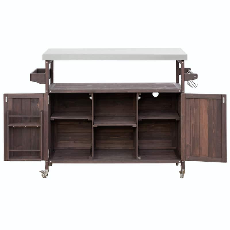 Farmhouse Outdoor Kitchen Island