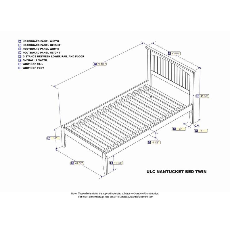 Platform Bed - Solid Hardwood Design, Open Footboard - Sturdy Wood Frame for Bedrooms