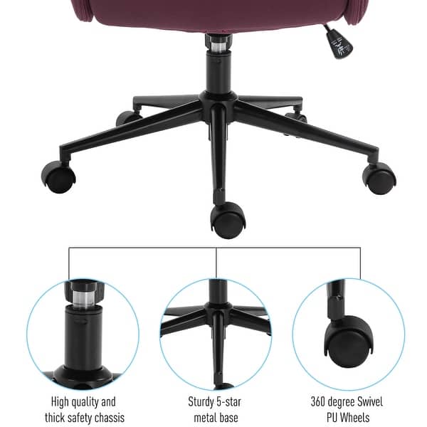 Adjustable Modern Linen Upholstered Office Chair With Lumbar Support Overstock 22405951