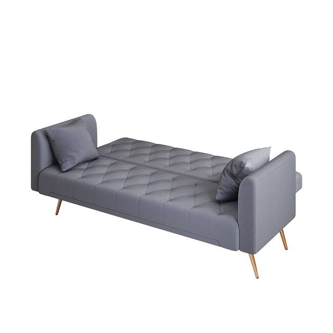 71" Velvet Green Gray Double Sofa Bed