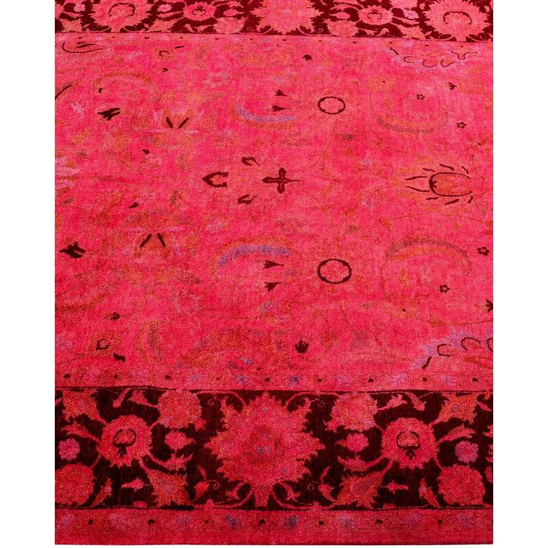 Overdyed, One-of-a-Kind Hand-Knotted Area Rug - Pink - 4' 8" x 7' 10"