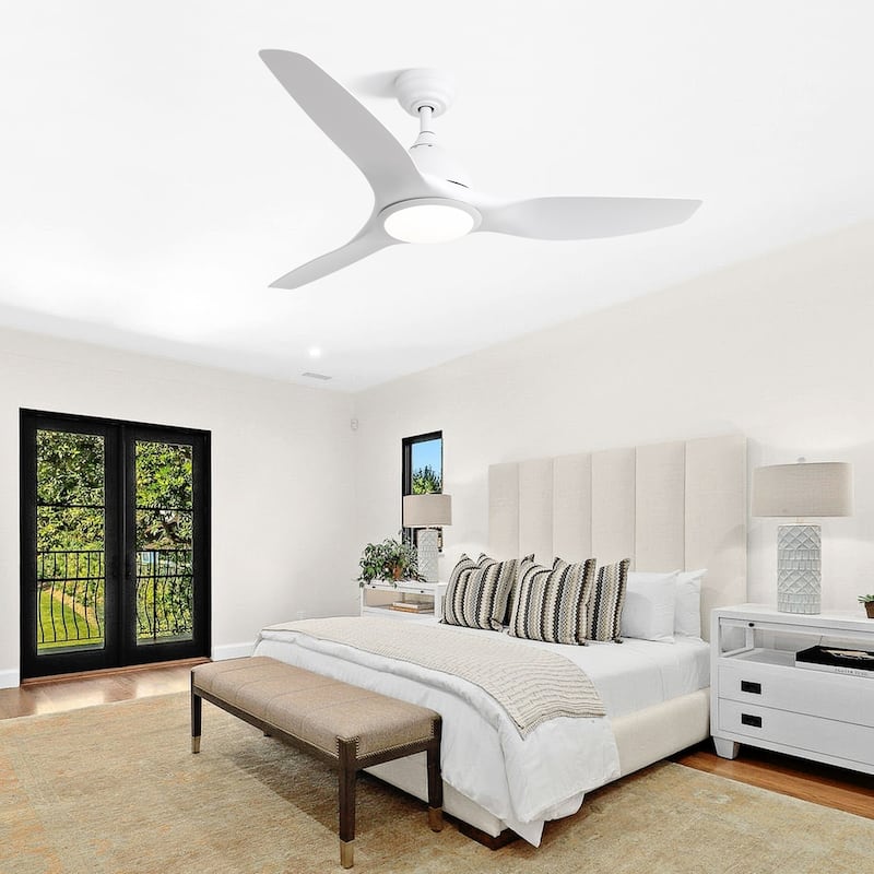 52" High CFM Modern Ceiling Fan with Remote Control and Reversible Blades With Light