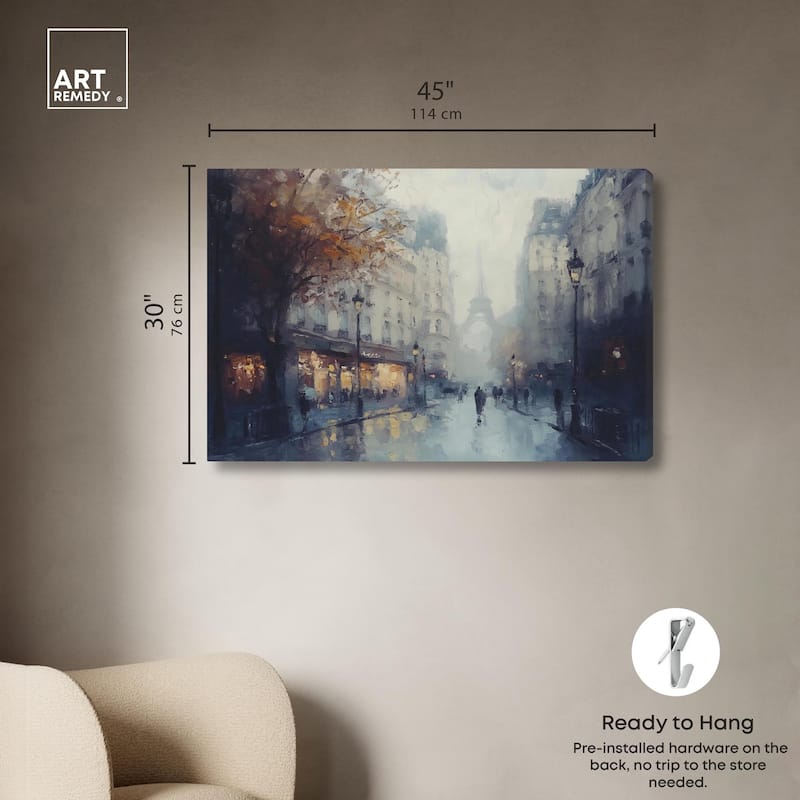 Foggy Paris Canvas by Art Remedy, Gallery Wrapped