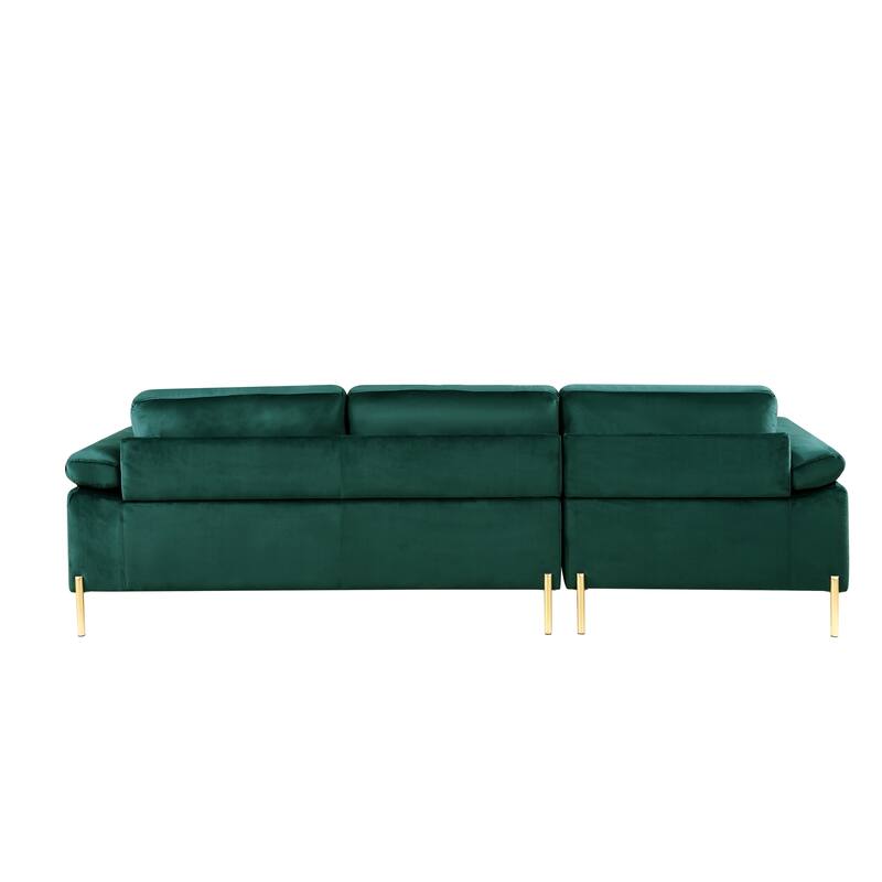 Velvet Sectional Sofa with Chaise