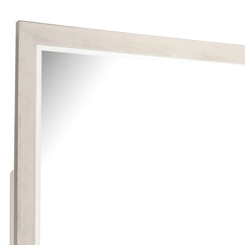 Hyao Dresser Mirror, White Wash Veneer, 38 Inch Square Frame - White Wash